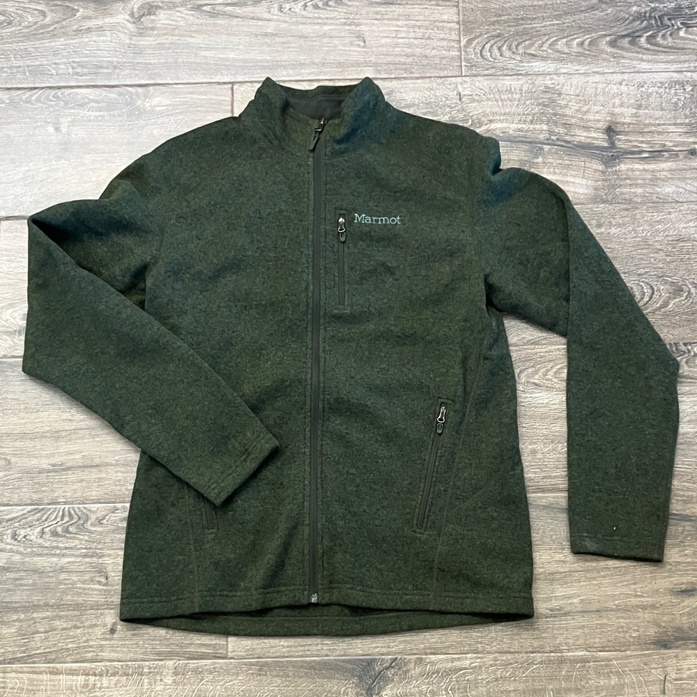 Marmot Dark Green Full-Zip Fleece Jacket